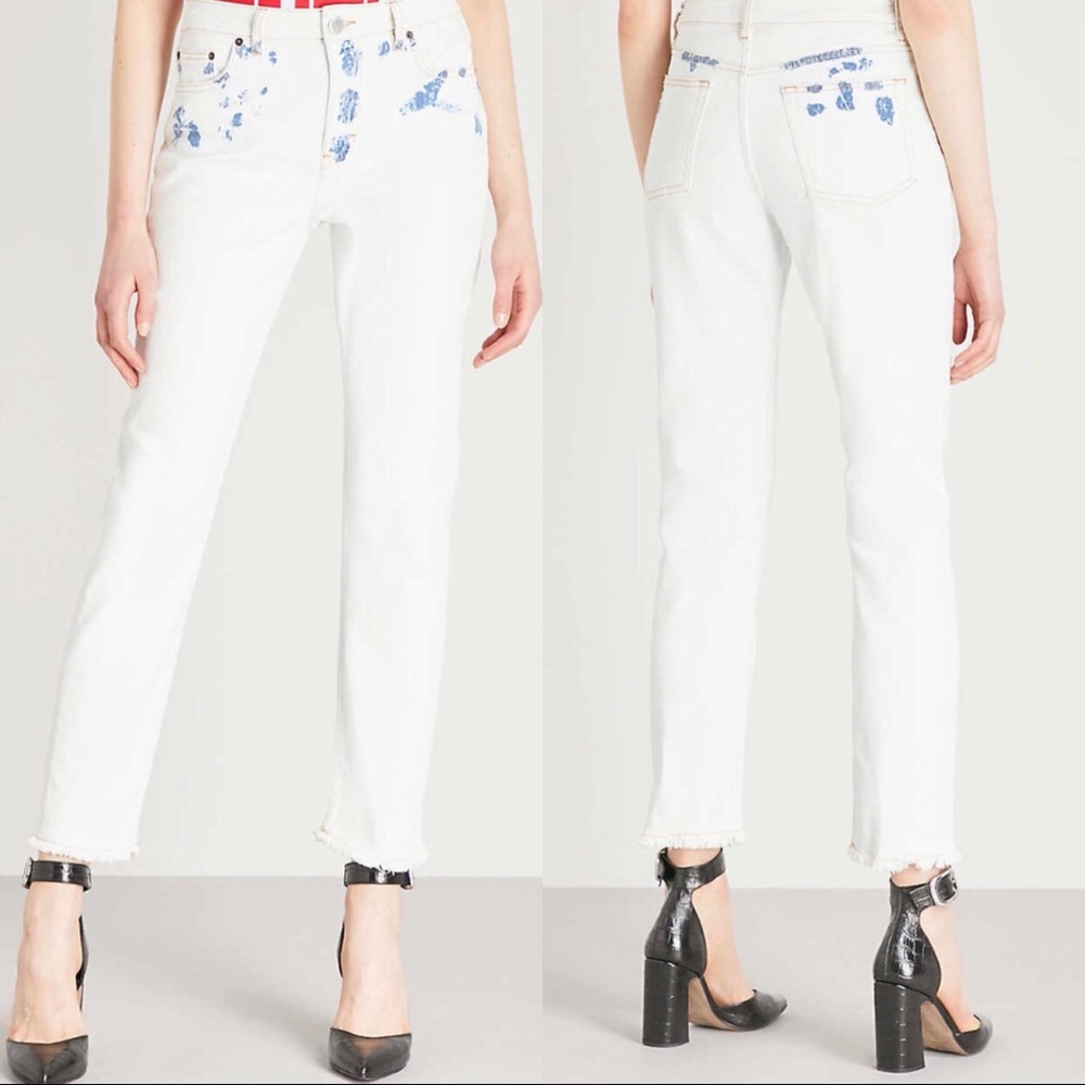 MAJE Paoline Distressed High Rise Straight Jeans